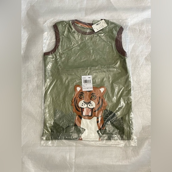 Gymboree Boys Embroidered Tiger Tank Top - Safari - Misty Glen 12 - Picture 2 of 4